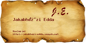 Jakabházi Edda névjegykártya